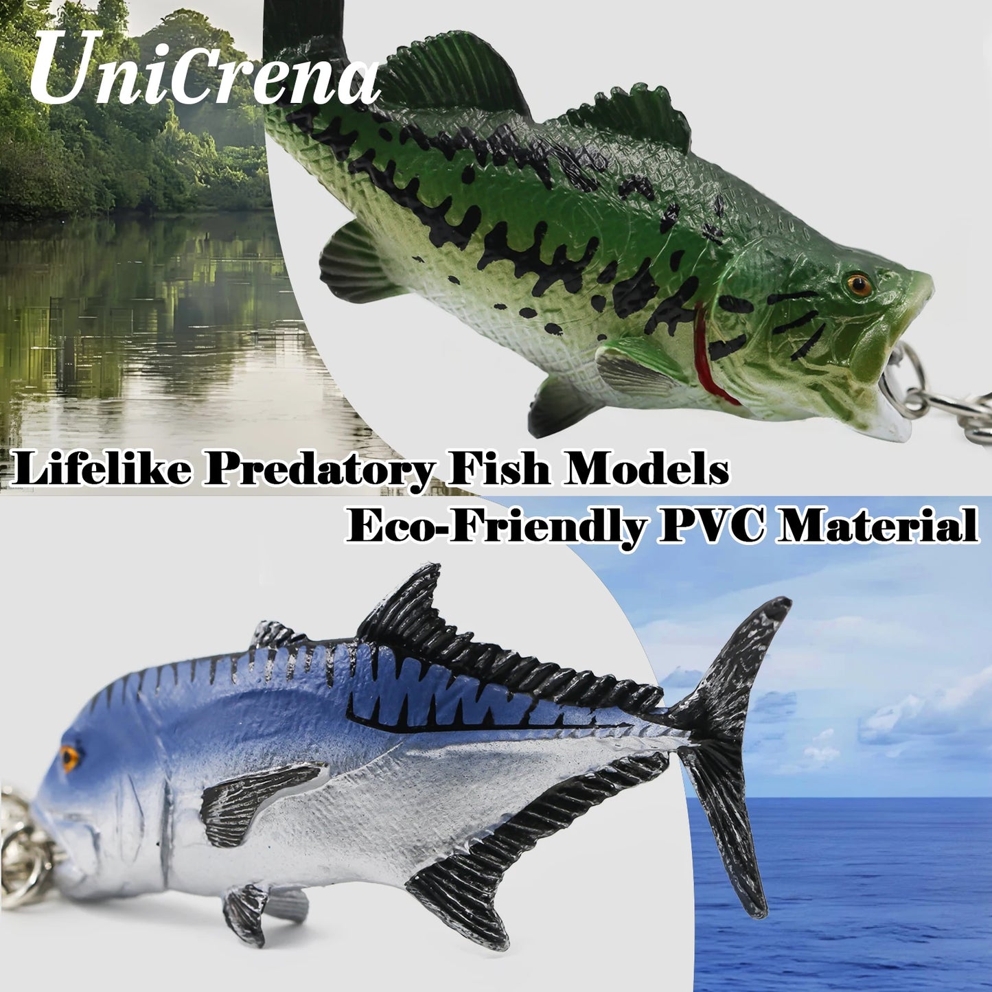Fisch-Schlüsselanhänger, kreativer handgefertigter Fisch-Modell-Schlüsselanhänger, Forelle/Schnapper/Thunfisch/Salmon/Barsch, Schlüsselanhänger mit Angeldeshema, Schlüsselhalter-Zubehör