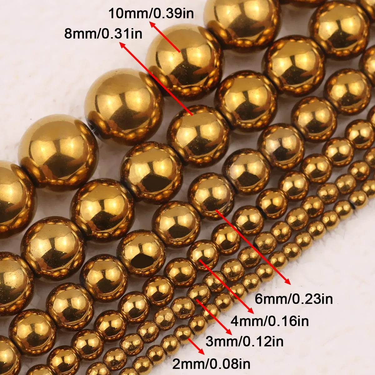 A+ Naturstein, nicht magnetisch, Hämatit, rund, lose Distanzperlen für Schmuckherstellung, DIY-Perlen, Armband, Halskette 2, 3, 4, 6, 8, 10 mm