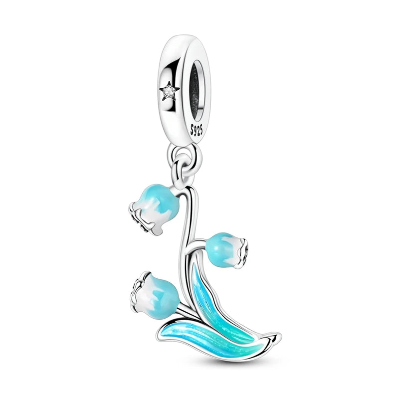 Blaue Serie aus 925er-Sterlingsilber, Eule, Schmetterling, Piratenschiff, Auto, Käfer, Clogs, Charm, passend für DIY-Armbänder, Halsketten, lustige passende Geschenke
