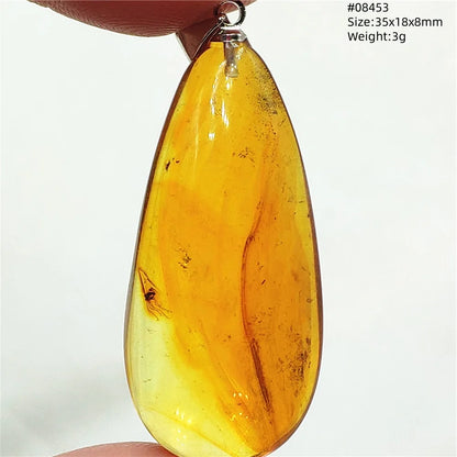 Natürlicher Piebald-Bernstein-Anhänger, gelber Bernstein, 36 x 23 x 14 mm, Edelstein-Anhänger, Halskette, Schmuck, AAAAA