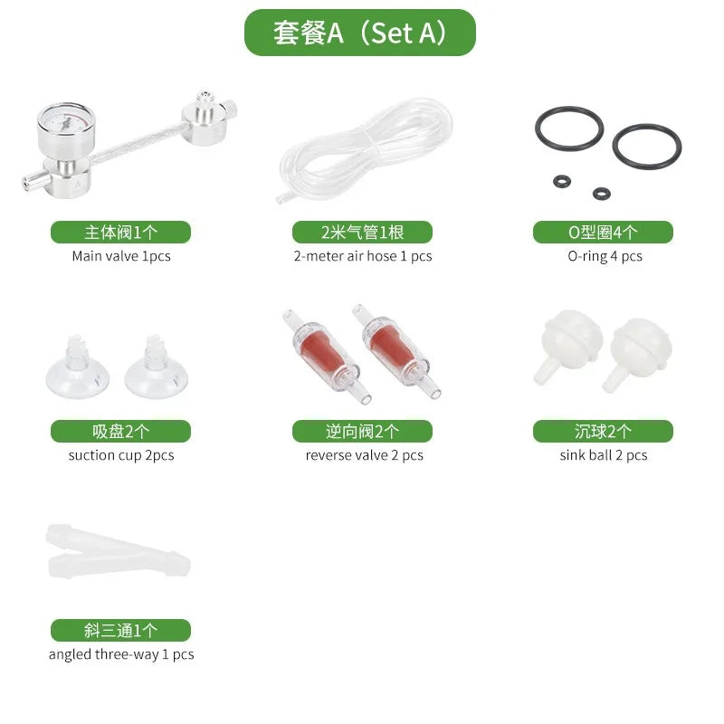 ZRDR Aquarium DIY CO2-Generatorsystem-Kit CO2-Generator, Blasenzähler-Diffusor mit Magnetventil, für / Wasserpflanzenwachstum