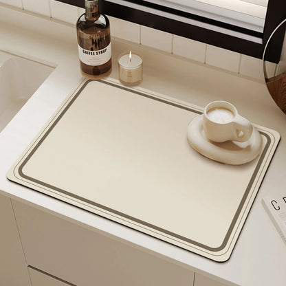 Schachbrettmuster Gummi-Küchenabtropfmatte Saugfähige Rutschfeste Geschirrabtropfmatte für Kaffeemaschine Teetasse Geschirr Dekoration