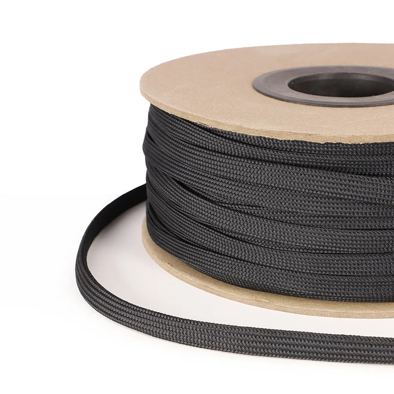 2/5 m schwarze Kabelhülse, 2,5 mm–60 mm, hochdichtes Polyamid, Drahtschutz, erweiterbare Hülle, fester, mit Nylon geflochtener, isolierter Ummantelung