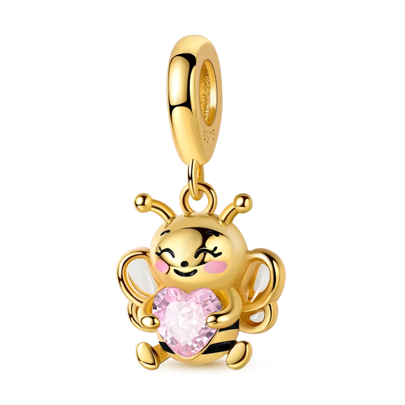 Gold-Serie, DIY-Charms, Original-Charms aus 925er-Sterlingsilber mit eingelegtem Zirkonium, Sonnen- und Leoparden-Anhänger, passend für Armbänder, Schmuck, Geschenkmarkierung