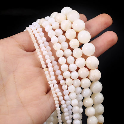 Natürliche Muschelperlen, runde Form, Perlmutt, lose Isolationsperle für Schmuckherstellung, DIY, für Armband, Halskette, Zubehör