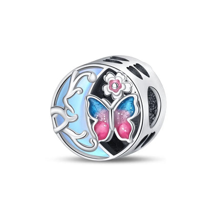 Glänzende Schmetterlingsanhänger aus 925er-Sterlingsilber mit flatternder Dunkelheit, passend für DIY-Armbänder, Halsketten, romantisches Geschenk, Paarung