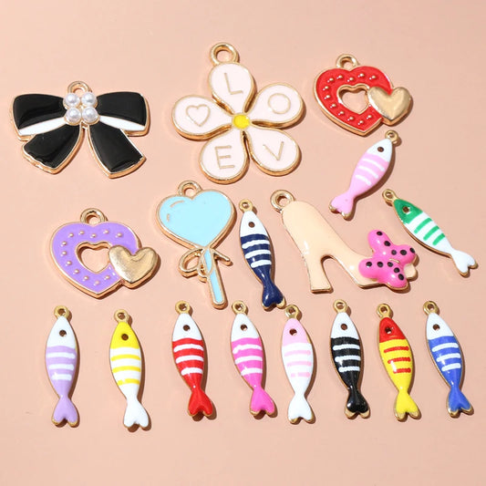 20 Stück Edelstahl Emaille Fisch Charms Anhänger 18x5mm Edelstahl DIY Schmuck Herstellung Zubehör für Ohrringe Halskette