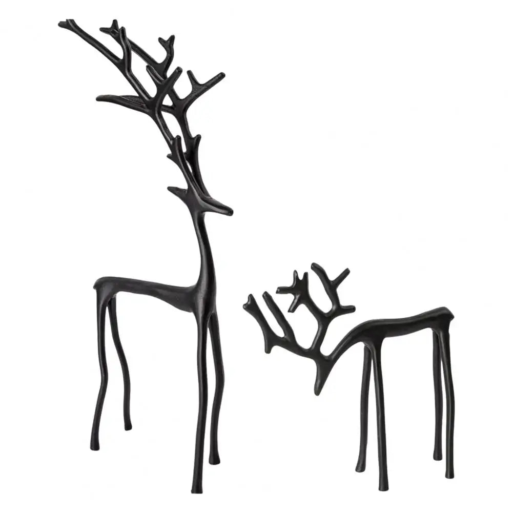 Schwarzes Rentier-Weihnachtsschmuck, leichte Metallfigur, Weihnachtsdekoration, Heimtisch, Tafelaufsatz, Bürodekoration, Hans Diego Diego Diego