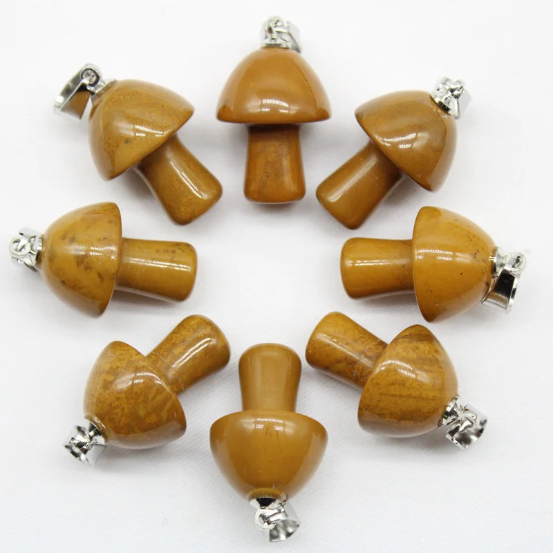 15 stücke Natürliche Stein Anhänger Quarz Kristall Amethyst Achate Aventurin Pilz Stein Anhänger für DIY Machen Zubehör