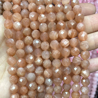Natürliche Sonnenstein Edelsteine Unregelmäßige Facettierte Rondelle Runde Lose Spacer Perlen Für Schmuck Machen DIY Armband Halskette Zubehör