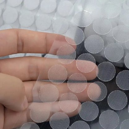 Großhandel 10/15/20mm Transparent Dot Aufkleber Selbstklebende Verschluss Klettband Nylon Starker Kleber Belcro Adesivo Redondo
