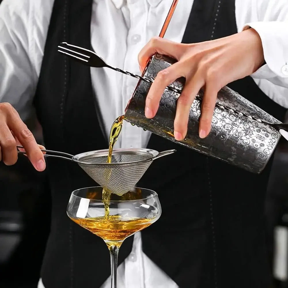 Boston Shaker aus Edelstahl mit geätztem Muster, Cocktail-Shaker, Martini-Shaker, Getränkemixer, professionelle Barkeeper-Sets