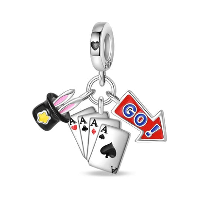 Vergnügungspark-Charm aus 925er-Sterlingsilber, Riesenrad, Achterbahn, Zirkus, Clown, Karussell, passend für DIY-Armbänder, Halsketten, Souvenir