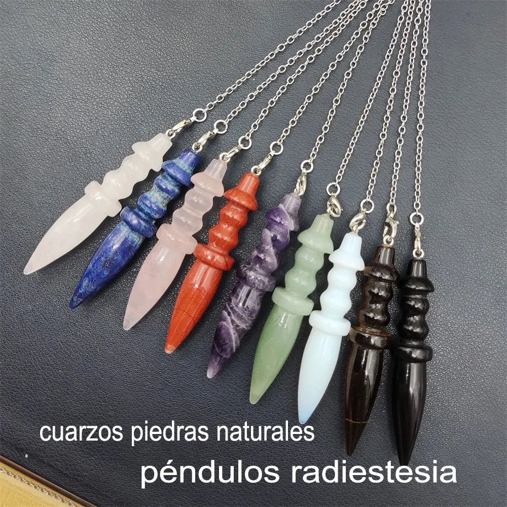 Naturstein heilsteine Anhänger ägyptischen Kristall Pendel für Weissagung Wünschelrute Reiki rosa klar Quarz Amethysten obsidian rosenquarzschwarz Onyx Pendel edelstein anhänger kristall anhänger amulett x130