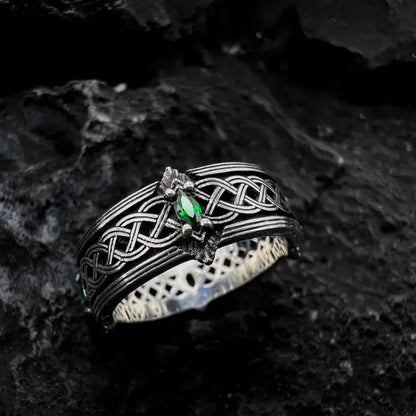 Retro Poseidon Kompass Ring versilbert Hexagramm Öffnung verstellbarer Ring Männer und Frauen Hip-Hop Trend Schmuck Geschenk