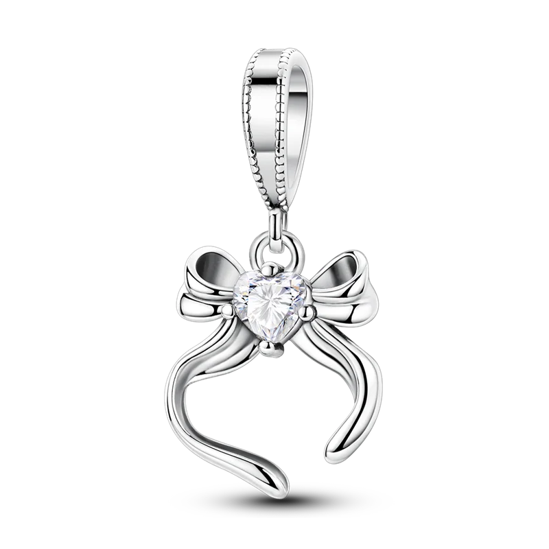 Original 925 Sterling Silber Goldene Haustiere Charms Perle Bunte Zirkonium Klee Engel Herz Baumeln Fit Armband DIY Schmuck Geschenk