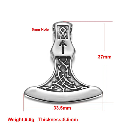 Edelstahl Viking Nordischer Anhänger für Halskette DIY Zubehör Schmuckherstellung Erkenntnisse Männer Charm Supplies Punk Axt