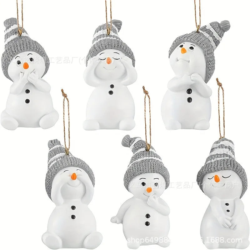 12/6 Stück Weihnachten süße Schneemann Dekoration Anhänger für Winter Weihnachtsbaum Dekoration Neujahr Weihnachtsgeschenke Partyzubehör