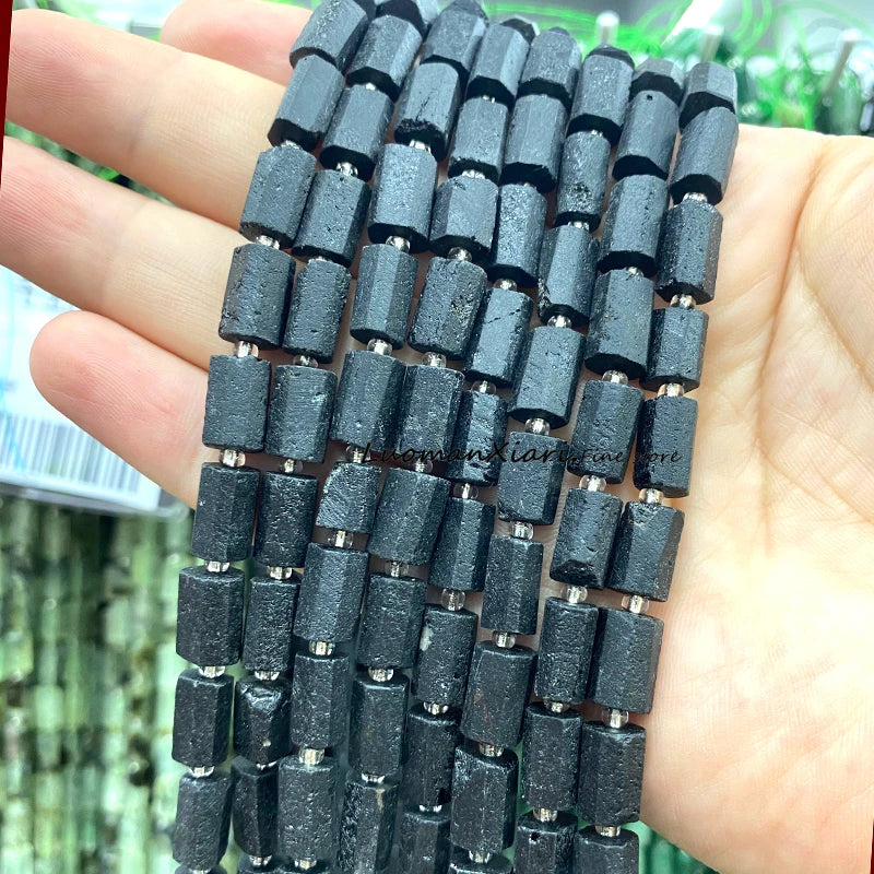 8x12mm Naturstein Grüner Malachit Unregelmäßiger Zylinder Lose Distanzperlen für Schmuckherstellung Diy Armband Charms Zubehör