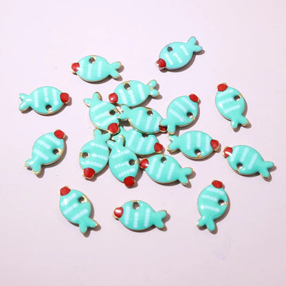 20 Stück 10x6mm Edelstahl Emaille Fisch Charms Anhänger niedlich klein Edelstahl DIY Schmuck Herstellung Zubehör Ergebnisse
