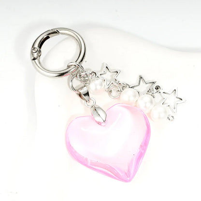 Schlüsselanhänger Y2K Rotes Herzförmiges Perlen-Valentinstaggeschenk Neues Design Geldbörsen-Charm Auto Goth Vintage Niedlicher Schlüsselanhänger Accessoire