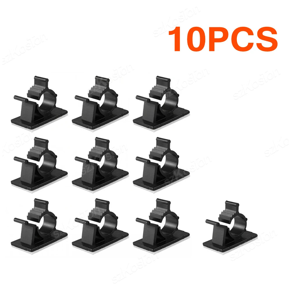 100/10PCS Kabel Organizer Selbstklebende Kabel Clips Tisch Kabel Management Klemme Einstellbare Kabel Halter TV Lade Draht wickler