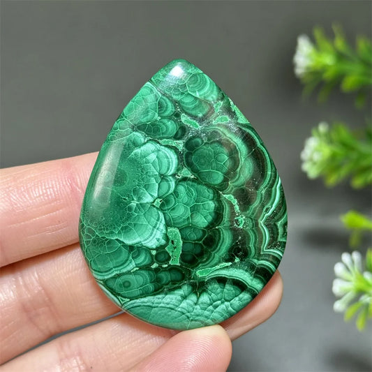 Natürlicher, hochwertiger Malachit in Tropfenform, zum Polieren, DIY, Quarz, Energietherapie, Meditation, Reiki, Hexerei, Heimdekoration, Geschenk