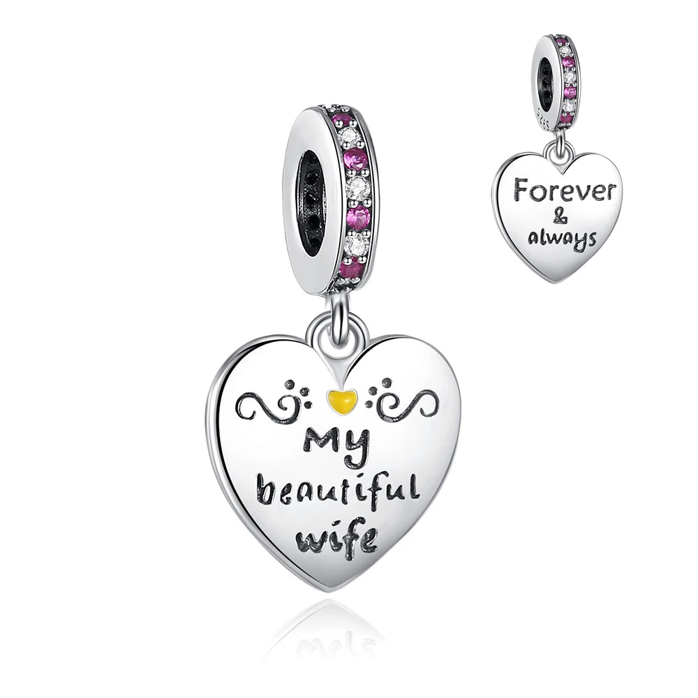 Romantischer 925 Sterling Silber Liebesschlüssel Herz-zu-Herz Charm für DIY Armband Halskette Verlobung Party Geschenke