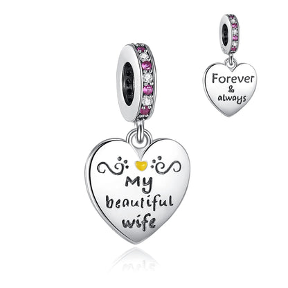Romantischer 925 Sterling Silber Liebesschlüssel Herz-zu-Herz Charm für DIY Armband Halskette Verlobung Party Geschenke