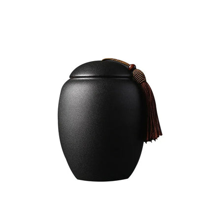 Ceramic urns for pets, black cremation of human ashes, small keepsake, funeral casket, memoria urn