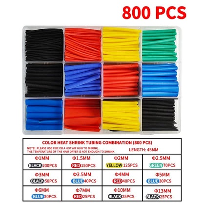 530/560/580/800PCS Schrumpfschläuche kit 2:1 Schrumpf Draht Schrumpfen Wrap Schläuche Draht verbinden Abdeckung Schutz