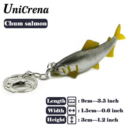 Fisch-Schlüsselanhänger, kreativer handgefertigter Fisch-Modell-Schlüsselanhänger, Forelle/Schnapper/Thunfisch/Salmon/Barsch, Schlüsselanhänger mit Angeldeshema, Schlüsselhalter-Zubehör