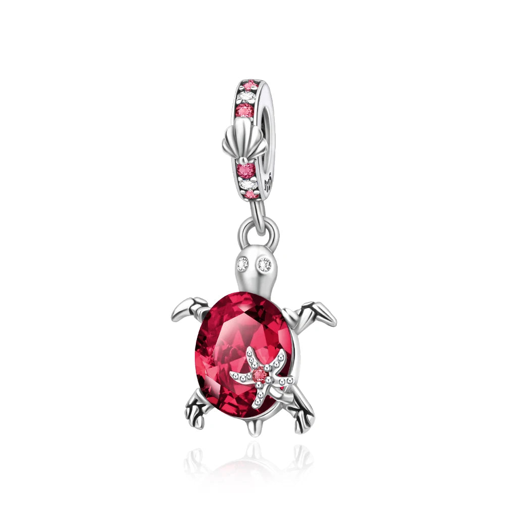 Grüner Schildkröten-Anhänger aus 925er-Sterlingsilber und blauer Schmetterling, baumelnder Charm, passend für Schlangenarmband, Boutique-Halskette, exquisite Geschenke