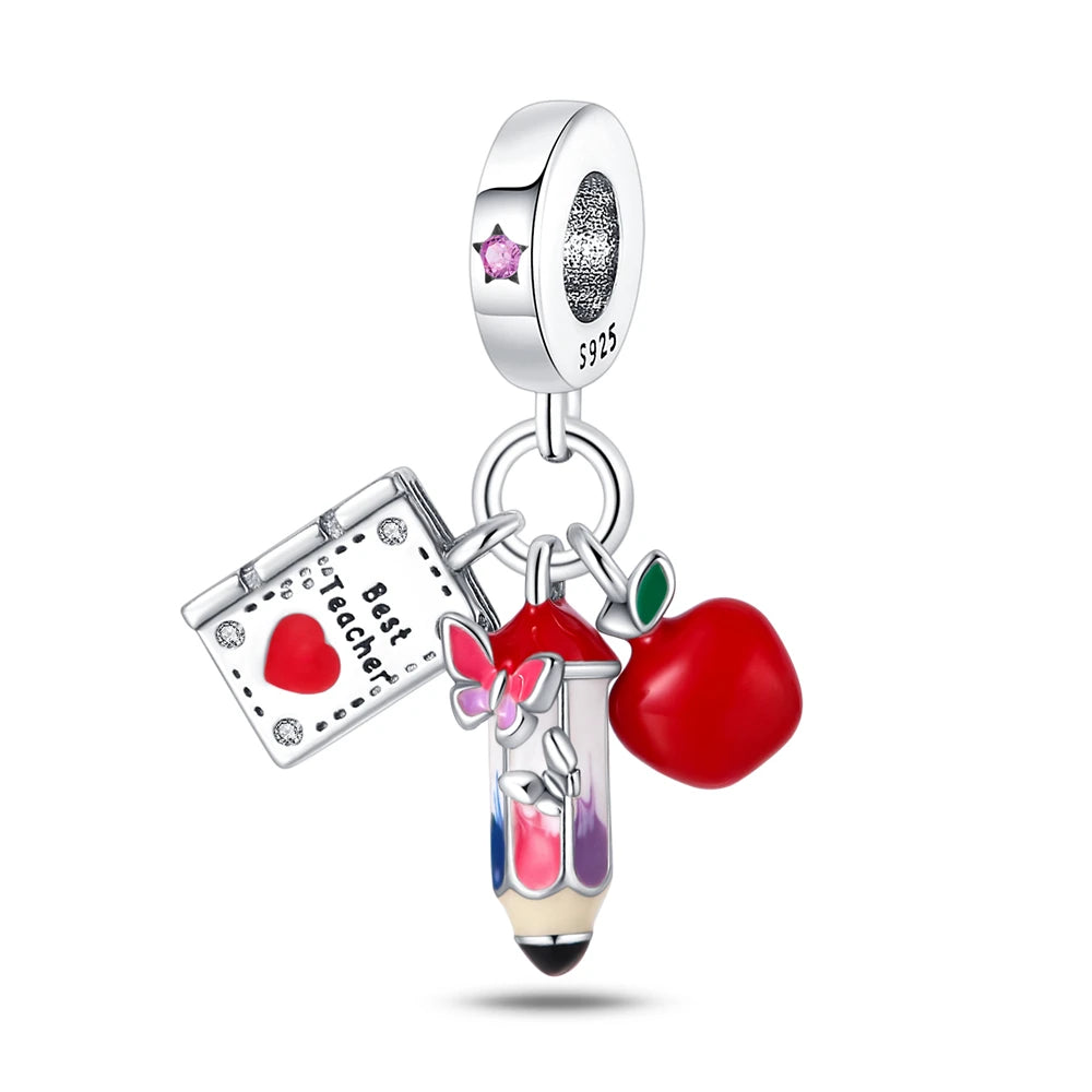 Klassische Krankenwagenperlen und Pillen-Stethoskop-Medizinbox aus 925er-Sterlingsilber, baumelnder Charm, passend für Armbänder, Krankenschwester-Tag-Anhänger, Geschenke