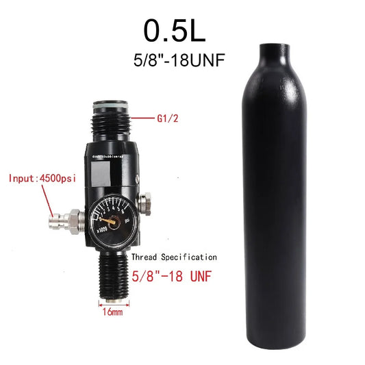 0,5 l Aluminium tank 5/8 "-18 unf Luft flasche 3000psi 200bar hpa Druckluft CO2-Zylinder Flaschen tank Regelventil