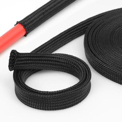 3/5m Nylon-Kabelummantelung 2,5mm~60mm Eng Anliegende Hochdichte Geflochtene Isolierte Kabelschutzummantelung Polyamid-Kabelschutzhülle