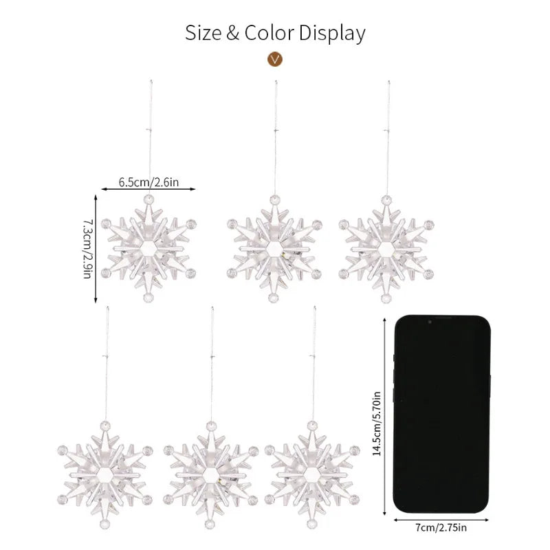 Weihnachtsbaum Schneeflocken Anhänger Dekoration Neujahr Dekor Kunststoff hängende Schneeflocke Baum Ornament für Weihnachtsfeierzubehör