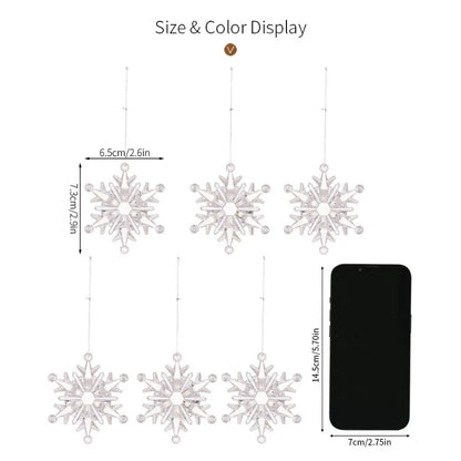 Weihnachtsbaum Schneeflocken Anhänger Dekoration Neujahr Dekor Kunststoff hängende Schneeflocke Baum Ornament für Weihnachtsfeierzubehör