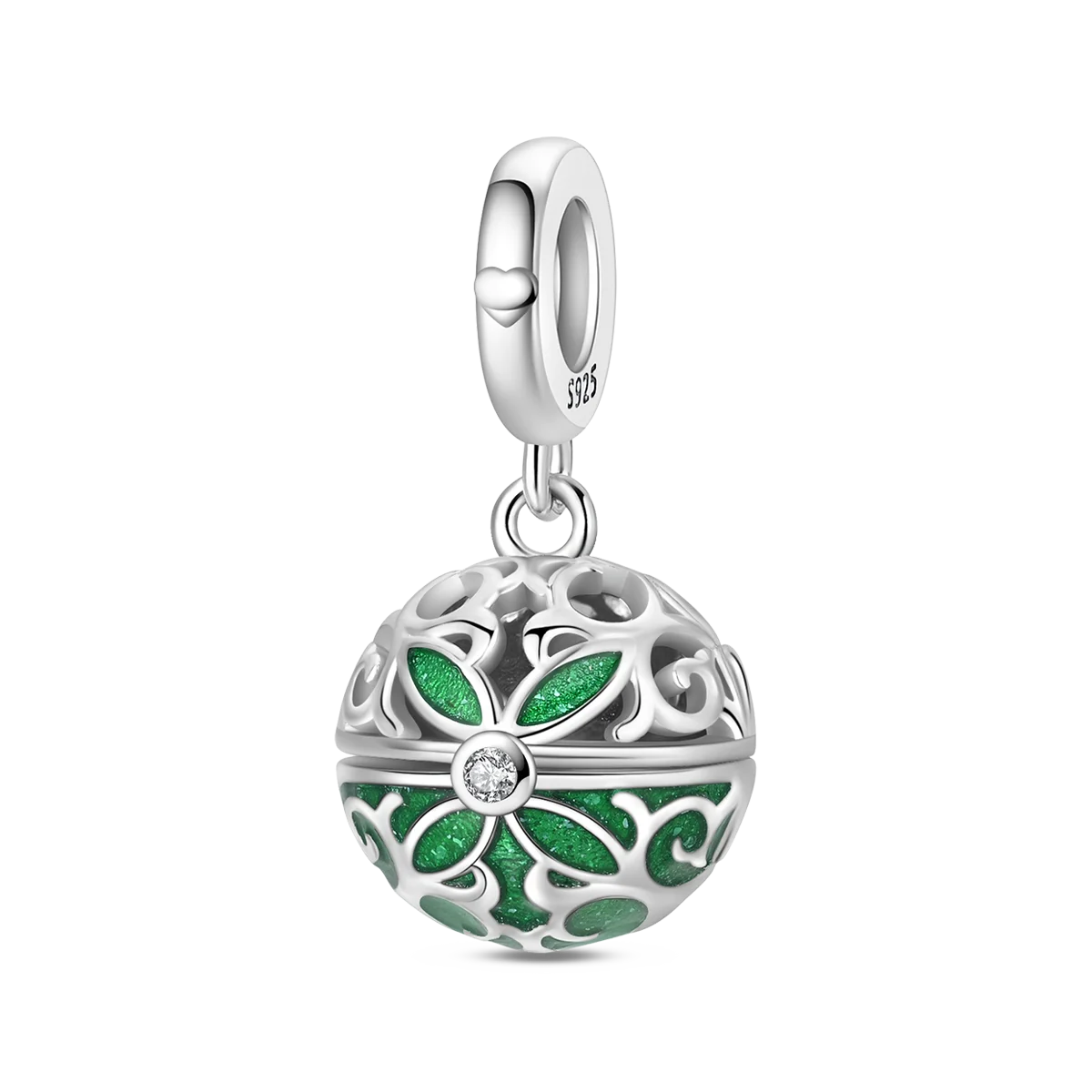 Anhänger aus 925er-Sterlingsilber, grüne Serie, Blumenbaum, Apfel-Anhänger, DIY, feine Perlen, passend für Original-Charms-Armbänder, Damenschmuck, Diy