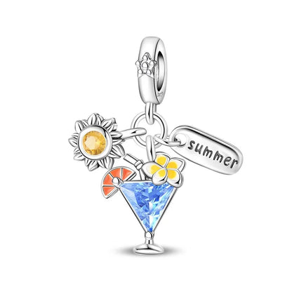 Blaue Serie 925er Sterling Jungfrau Maria Schleife Chamäleon Tanzschuhe Flugzeug Ticket Charm passend für DIY Armband Halskette süße Geschenke