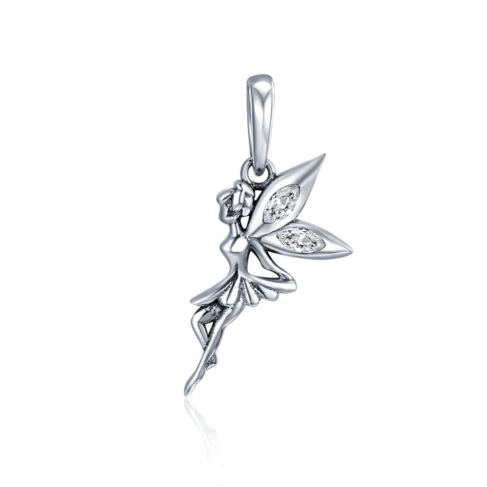 WOSTU Mode Frühjahr Serie Charms Perlen Echt 925 Sterling Silber Blume Vogel Pendent Fit Original-DIY Armband Halskette Schmuck