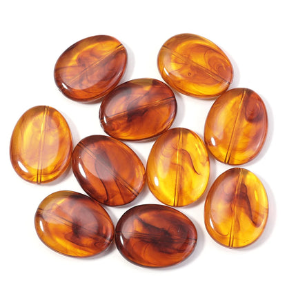 10–100 Stück bernsteinfarbene Acrylperlen, ovale, quadratische, herzförmige, röhrenförmige, kürbisförmige, lose Perlen für die Schmuckherstellung, DIY-Armbänder, Halsketten