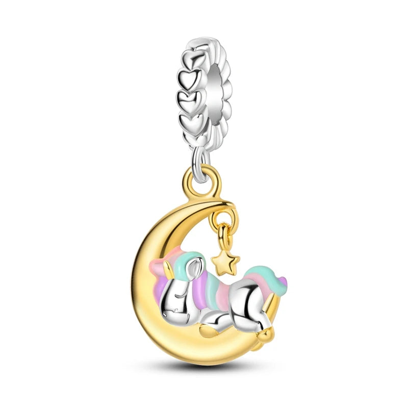 Charms-Perlen aus 925er-Sterlingsilber, Golden Retriever PuppyThe Whale, kann geöffnet und geschlossene Perlen, passend für DIY-Armbänder, edler Schmuck