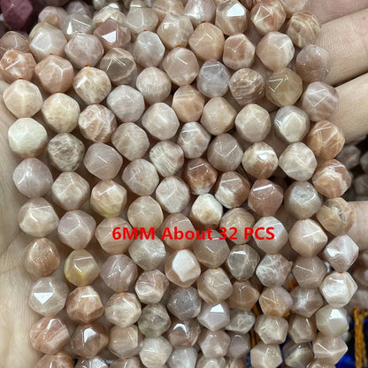 Natürliche Sonnenstein Edelsteine Unregelmäßige Facettierte Rondelle Runde Lose Spacer Perlen Für Schmuck Machen DIY Armband Halskette Zubehör
