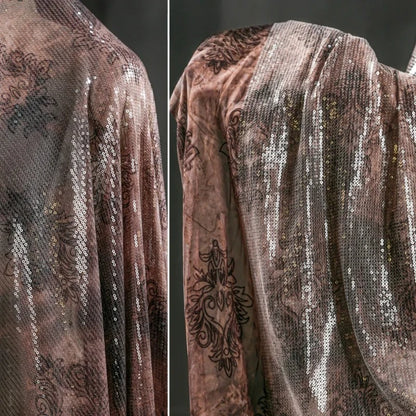 Batik-Baumwollstoff, pflanzlich gefärbte Pailletten, elastischer Basismantel, Kleid, Kleidung, Designer-Stoff für DIY-Schaukelmaterial