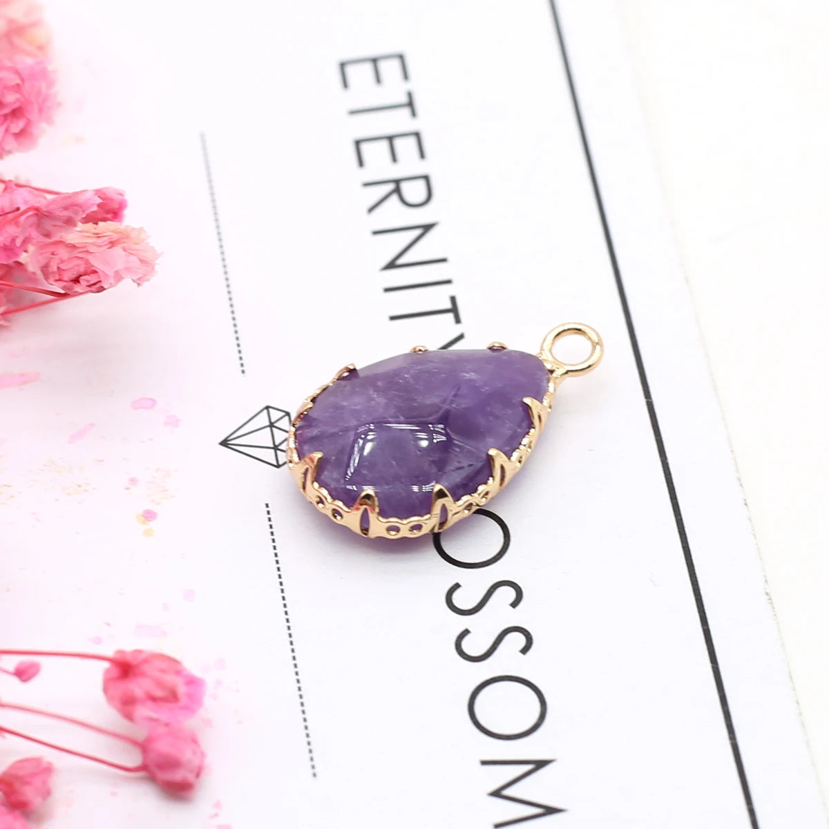 Natürliche Amethysten Anhänger Charms Natürliche Lila Quarz Kristall Stecker Für Heilung Pendel Schmuck Ohrring Halskette Herstellung