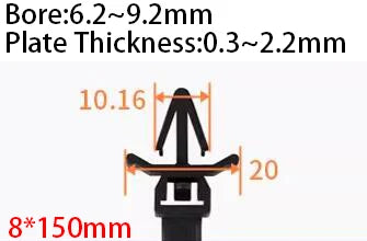 Schwarz weiß Reiß verschluss Nylon Kunststoff Loop Lock befestigen Riemen Wrap Organizer Pfeil Auto Auto geflügelt Push Mount Reiß verschluss Kabelbinder