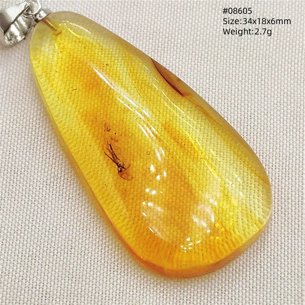 Natürlicher Bernstein-Anhänger Blumenförmiger Gelber Baltischer Bernstein Damen Herren Schmuck Reiki-Stein Burma AAAAAAA