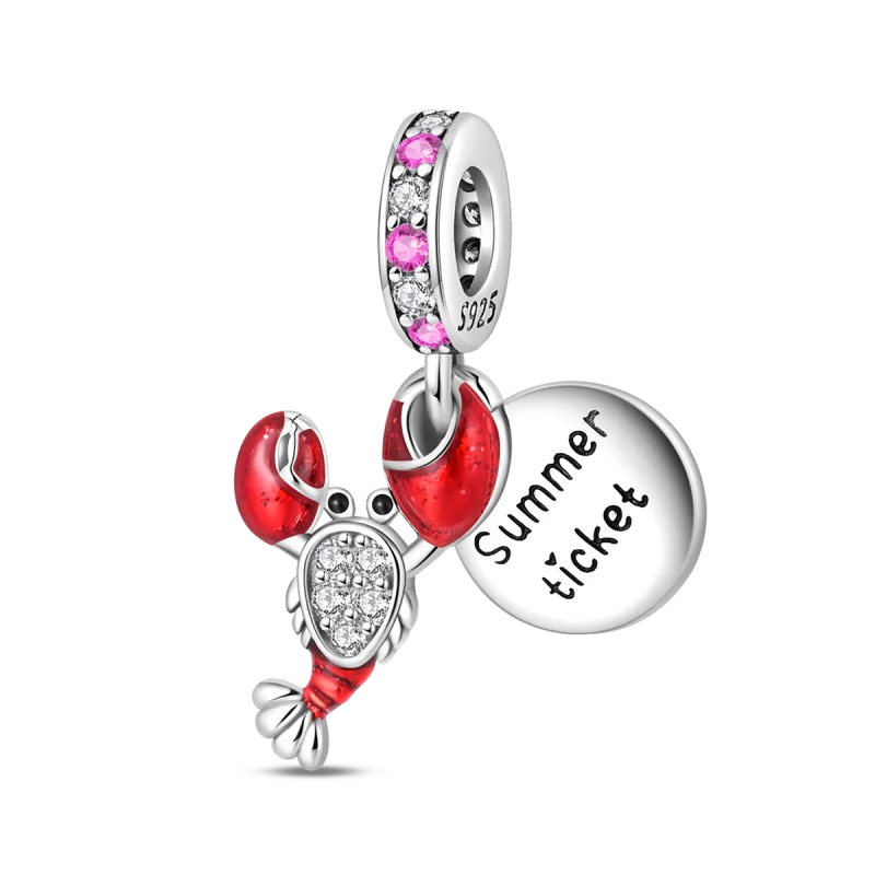 Beliebter Charm-Anhänger aus 925er-Sterlingsilber mit Delfin, sicherer Kette, Muschel und Qualle, passend für Armbänder, exquisites Strandparty-Geschenk