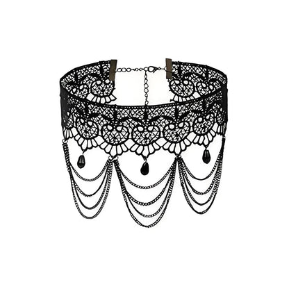 Neo-Gothic Punk Black Sexy Lace Necklace For Women Fashion Retro Clavicle Chain Halloween Collar Choker Steampunk Gifts
